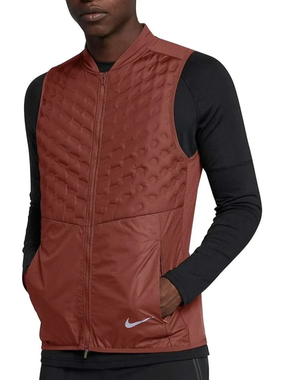 Nike Mens Vest Small Orange Red Aeroloft 928501